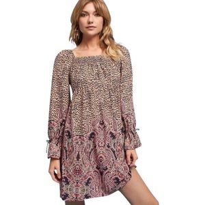ANTHROPOLOGIE Maeve Milou Paisley Boho Dress — OVERSIZED FIT 🧡💛🤍 EUC
